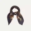 Navy Unicorn Print Wool-Silk Square Scarf -Drakes Shop DR1AD021397 01251 2