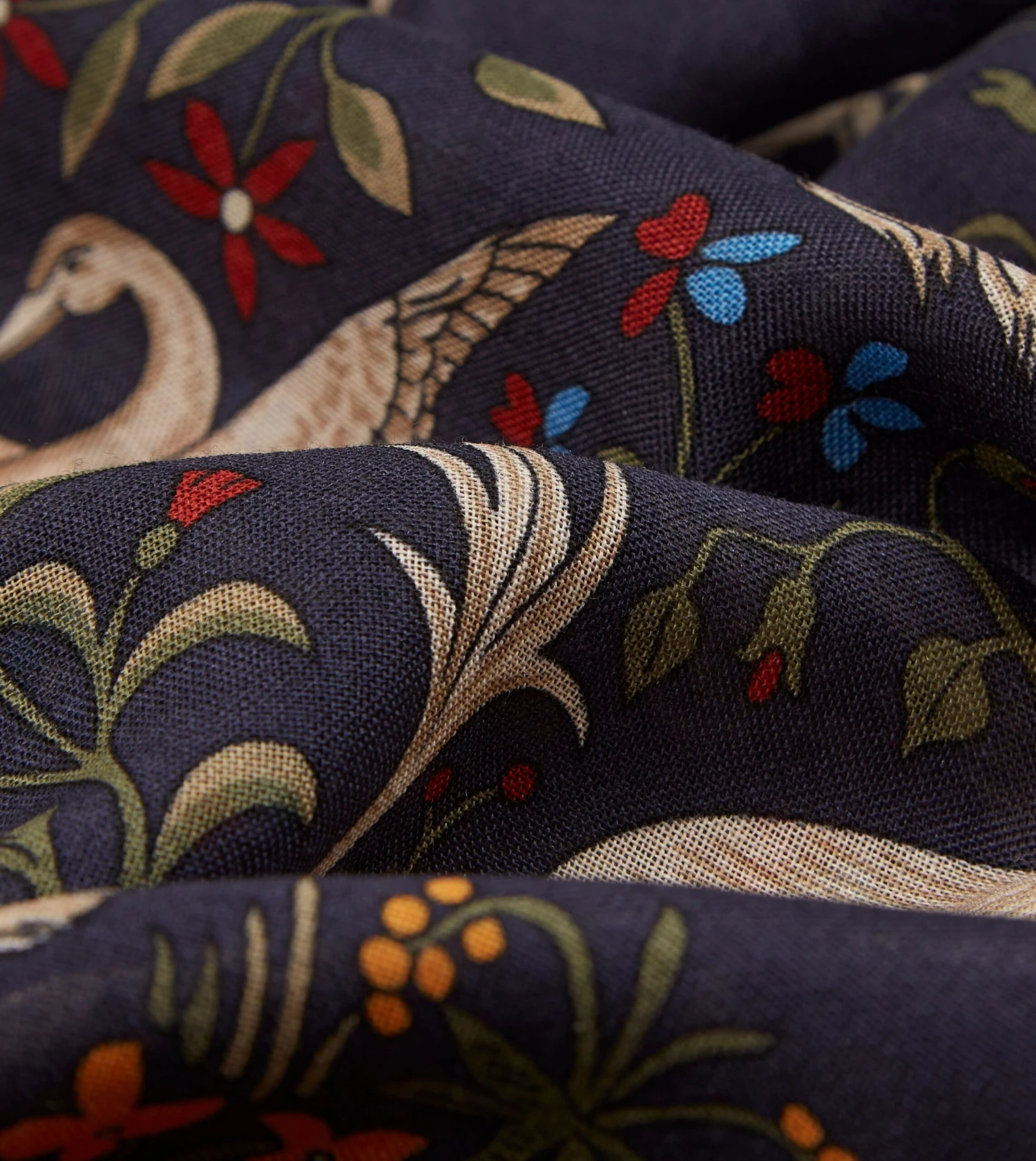 Navy Unicorn Print Wool-Silk Square Scarf 4 Navy Unicorn Print Wool-Silk Square Scarf - Image 2