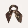 Brown Unicorn Print Wool-Silk Square Scarf 2 Brown Unicorn Print Wool-Silk Square Scarf -Drakes Shop DR1AD021397 02301 2
