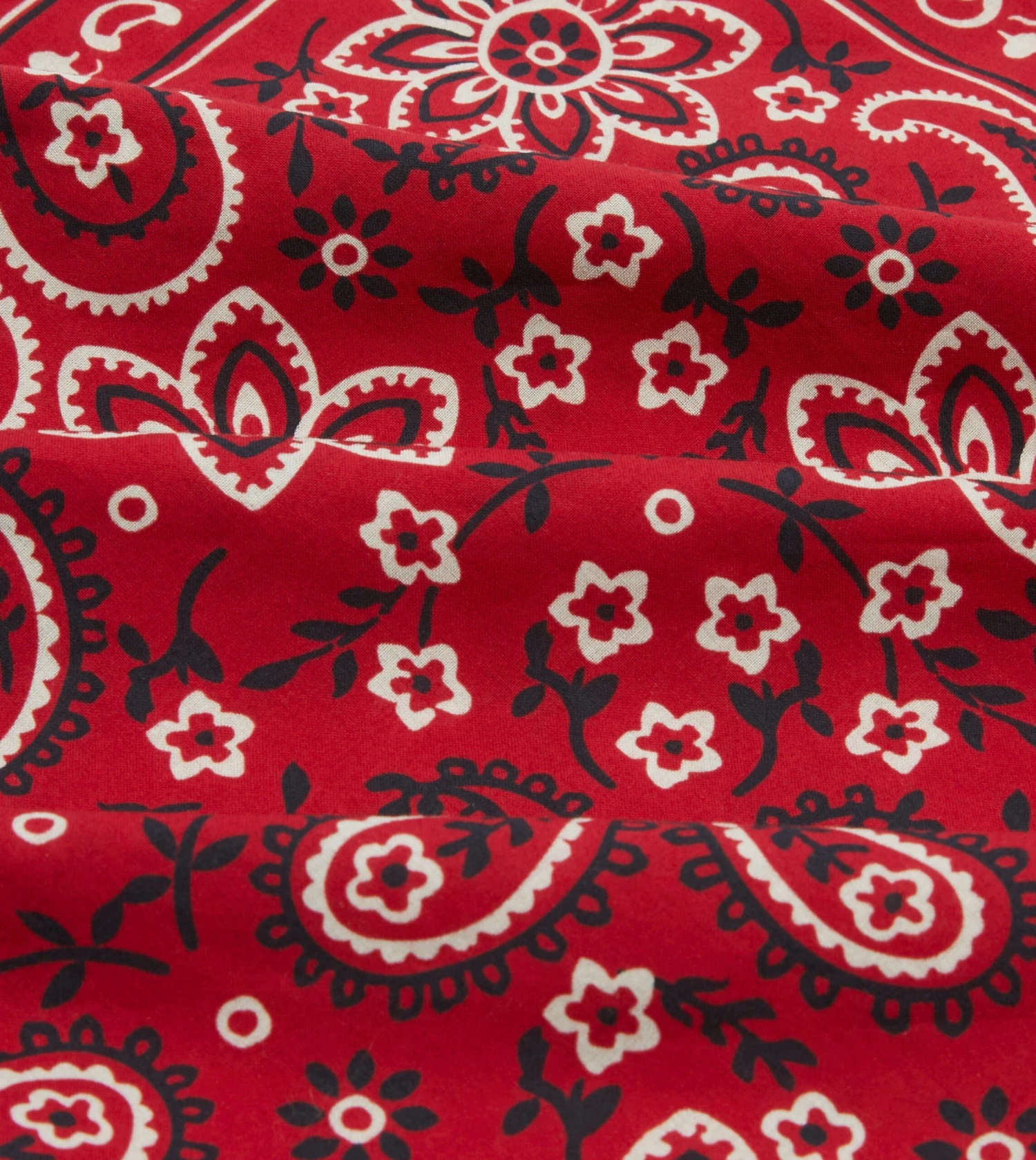 Red Paisley Print Cotton Bandana 3 Red Paisley Print Cotton Bandana - Image 2