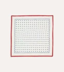 White And Navy Polka Dot Print Bandana