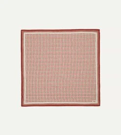 Ecru And Red Spots Print Silk-Cotton Bandana