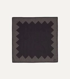 Navy Spots Border Print Silk-Cotton Bandana