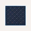 Navy Skier Print Wool-Silk Bandana -Drakes Shop DR1AD023561 01251 3