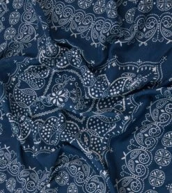 Navy Paisley Print Cotton-Silk Bandana -Drakes Shop DR1AD024083 01251 2