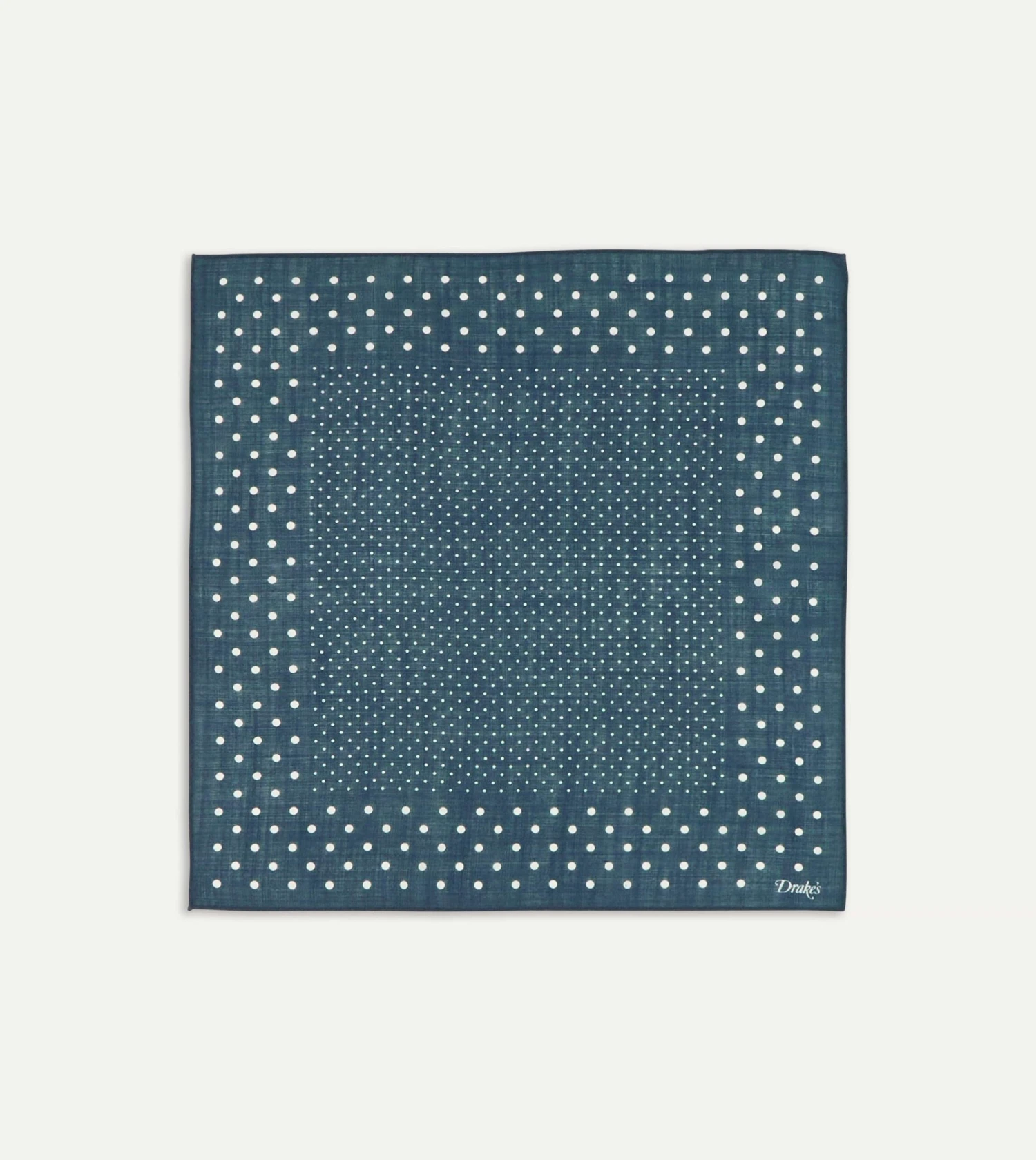 Navy Spots Print Wool-Silk Pocket Square 3 Navy Spots Print Wool-Silk Pocket Square