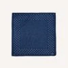 Navy Spot Border Print Cotton-Silk Pocket Square -Drakes Shop DR1AE024080 01251 1