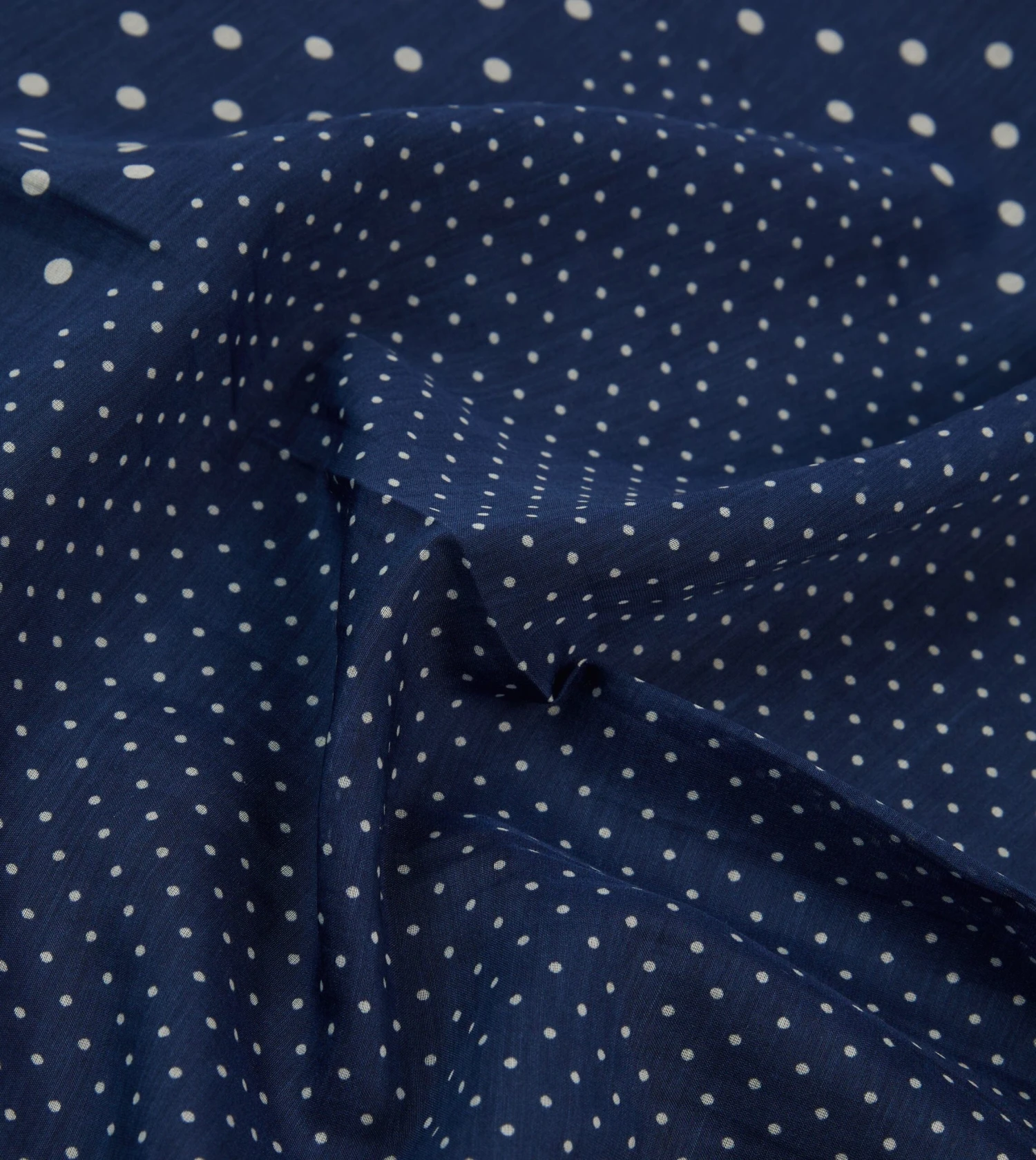 Navy Spot Border Print Cotton-Silk Pocket Square 4 Navy Spot Border Print Cotton-Silk Pocket Square - Image 2