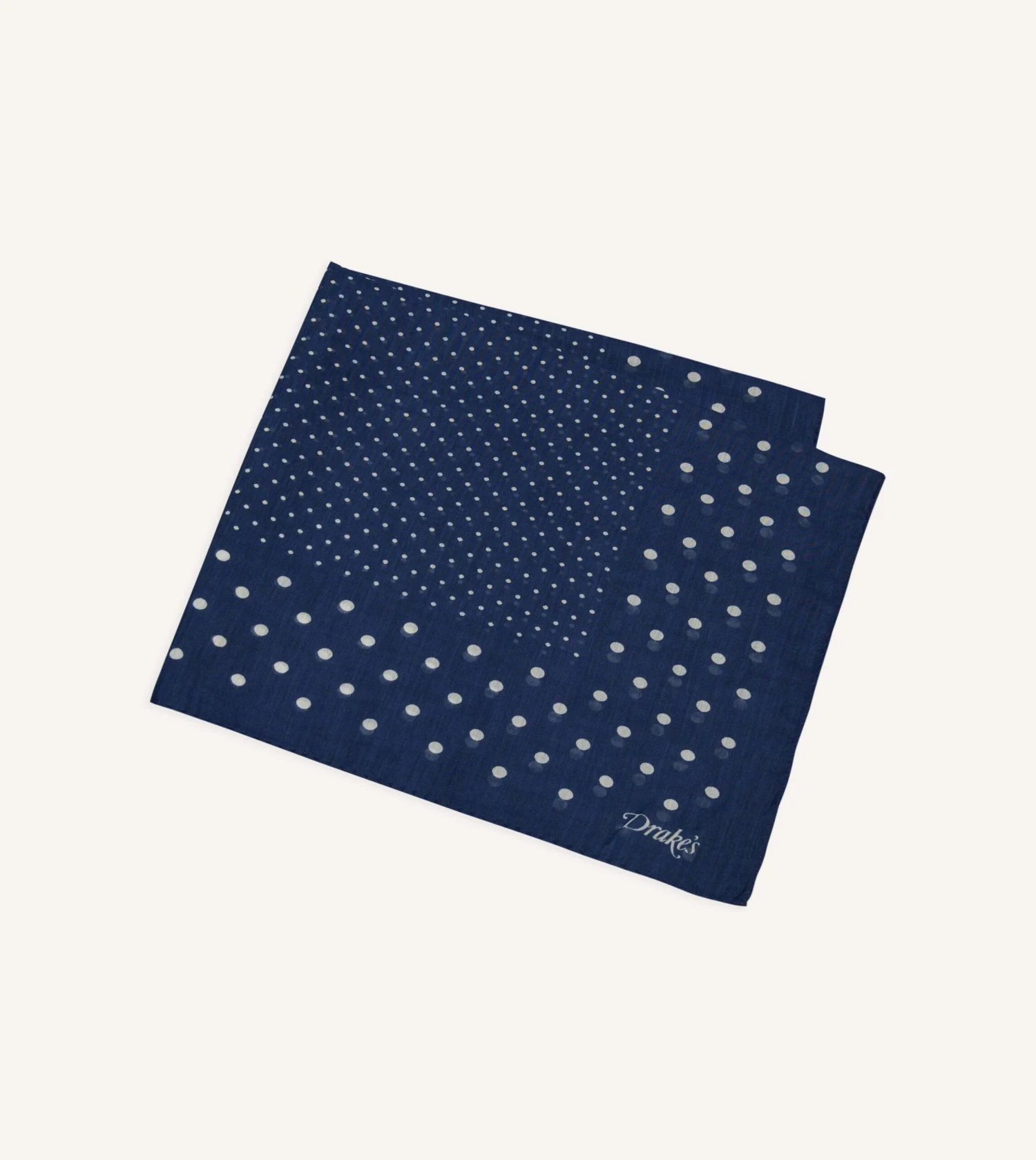 Navy Spot Border Print Cotton-Silk Pocket Square 5 Navy Spot Border Print Cotton-Silk Pocket Square - Image 3