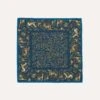 Blue And Navy Unicorn Garden Print Cotton-Silk Pocket Square -Drakes Shop DR1AE024081 02251 1