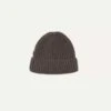 Brown Cashmere Ribbed Knit Cap