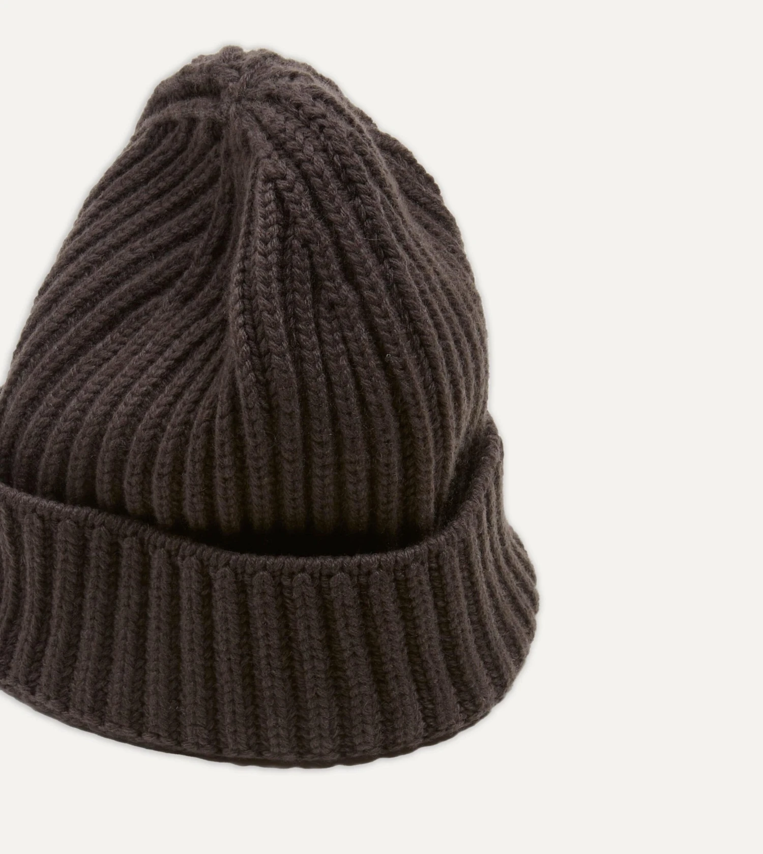 Brown Cashmere Ribbed Knit Cap 5 Brown Cashmere Ribbed Knit Cap - Image 3