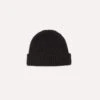 Black Cashmere Ribbed Knit Cap -Drakes Shop DR1AG1 21577 09 100 1