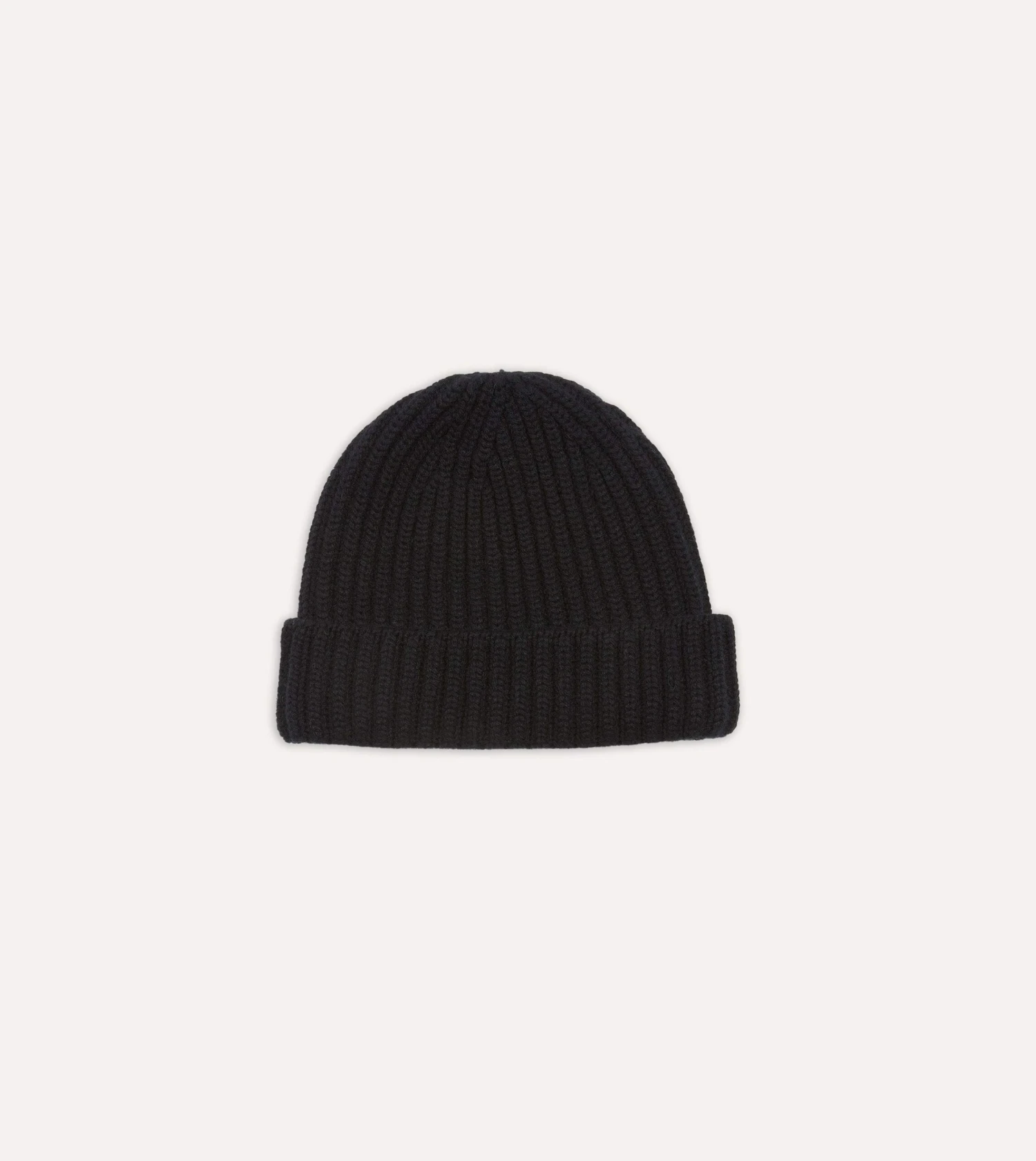 Black Cashmere Ribbed Knit Cap 3 Black Cashmere Ribbed Knit Cap