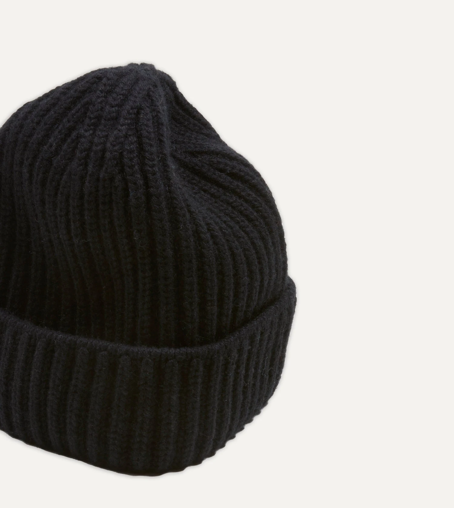 Black Cashmere Ribbed Knit Cap 5 Black Cashmere Ribbed Knit Cap - Image 3