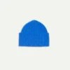 Blue Lambswool Ribbed Knit Cap 2 Blue Lambswool Ribbed Knit Cap -Drakes Shop DR1AG1 21579 04 200 1