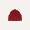 Red Lambswool Ribbed Knit Cap -Drakes Shop DR1AG1 21579 05 700 1