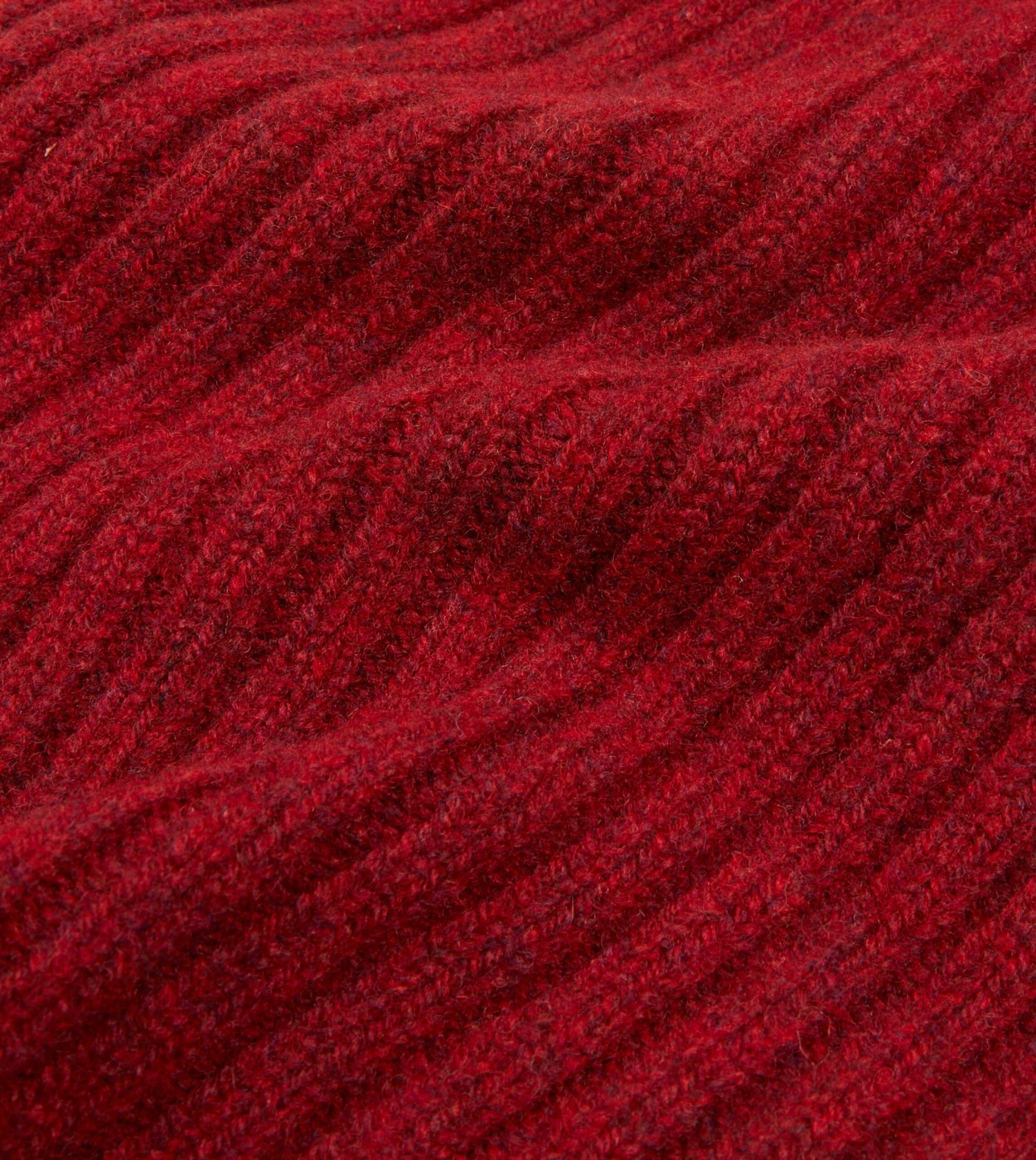 Red Lambswool Ribbed Knit Cap 4 Red Lambswool Ribbed Knit Cap - Image 2