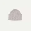 Light Grey Lambswool Ribbed Knit Cap -Drakes Shop DR1AG1 21579 07 050 1
