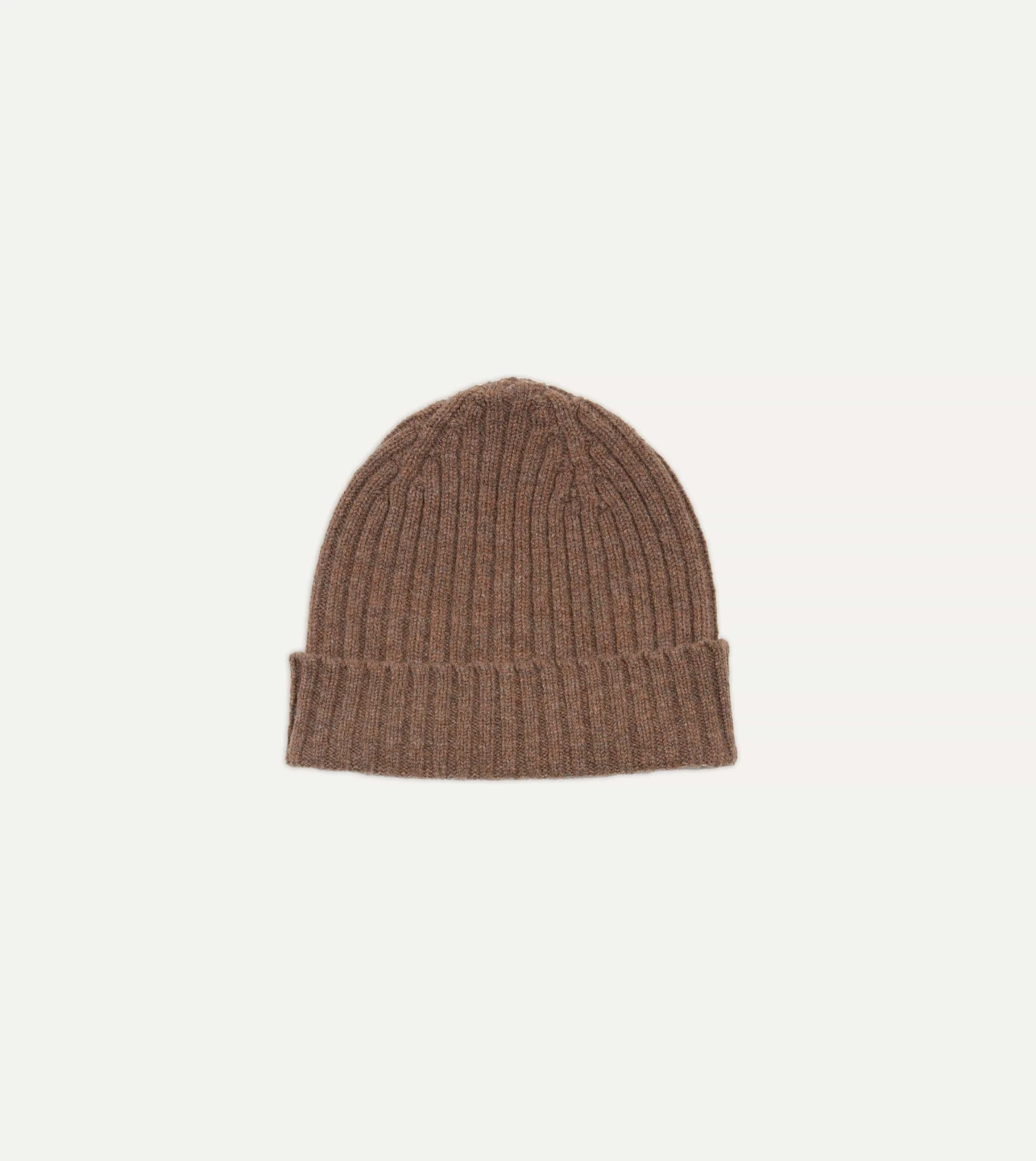 Brown Lambswool Ribbed Knit Cap 3 Brown Lambswool Ribbed Knit Cap