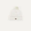 White Angora Lambswool Ribbed Bobble Knit Hat 1 White Angora Lambswool Ribbed Bobble Knit Hat -Drakes Shop DR1AG1 22074 06 000 1