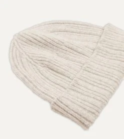 Grey Angora Lambswool Ribbed Knit Cap 8 Grey Angora Lambswool Ribbed Knit Cap -Drakes Shop DR1AG1 22686 11 600 3