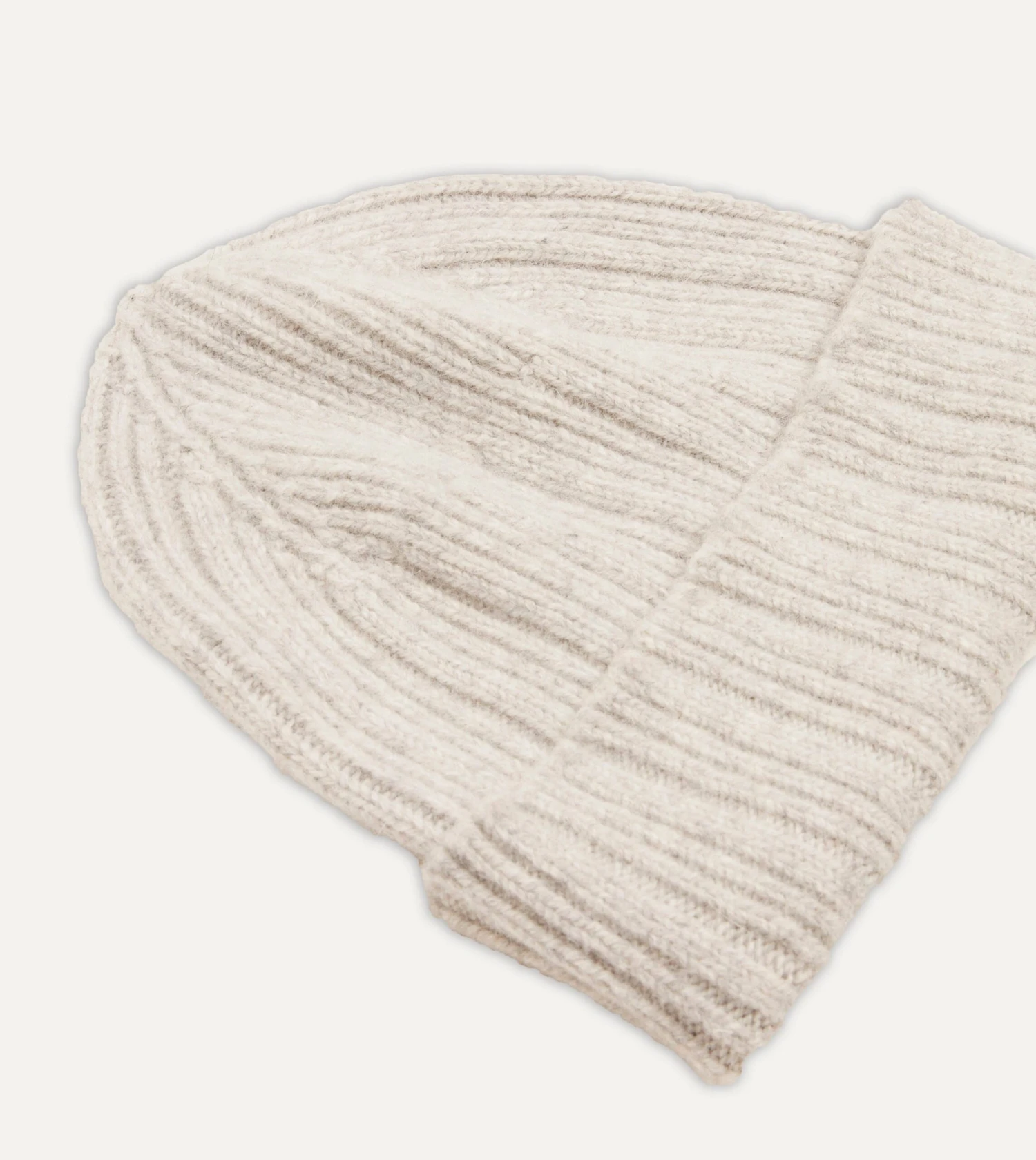 Grey Angora Lambswool Ribbed Knit Cap 5 Grey Angora Lambswool Ribbed Knit Cap - Image 3