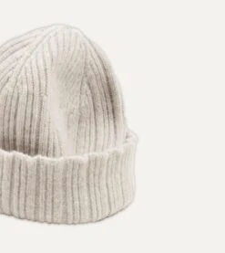 Grey Angora Lambswool Ribbed Knit Cap 9 Grey Angora Lambswool Ribbed Knit Cap -Drakes Shop DR1AG1 22686 11 600 4
