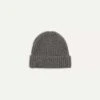 Charcoal Cashmere Ribbed Knit Cap -Drakes Shop DR1AG121577 03 1