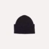 Navy Lambswool Ribbed Knit Cap 2 Navy Lambswool Ribbed Knit Cap -Drakes Shop DR1AG121579 01250 1