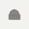 Grey Lambswool Ribbed Knit Cap -Drakes Shop DR1AG121579 03600 1