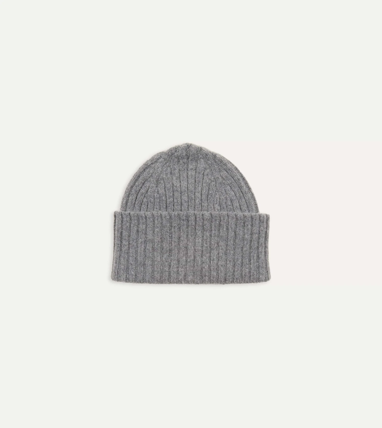 Grey Lambswool Ribbed Knit Cap 3 Grey Lambswool Ribbed Knit Cap