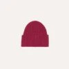 Fuchsia Lambswool Ribbed Knit Cap