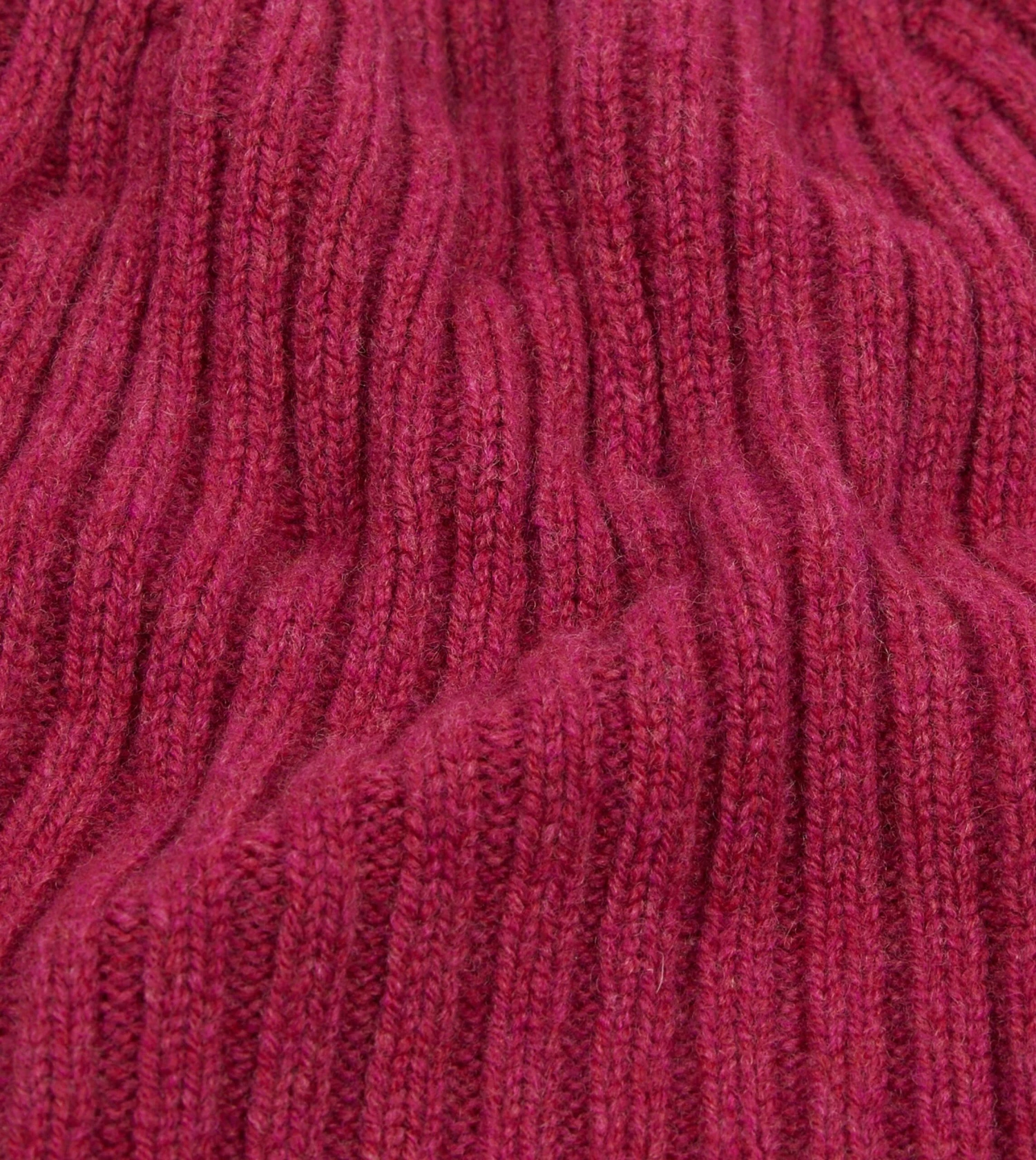 Fuchsia Lambswool Ribbed Knit Cap 4 Fuchsia Lambswool Ribbed Knit Cap - Image 2