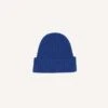 Royal Blue Lambswool Ribbed Knit Cap