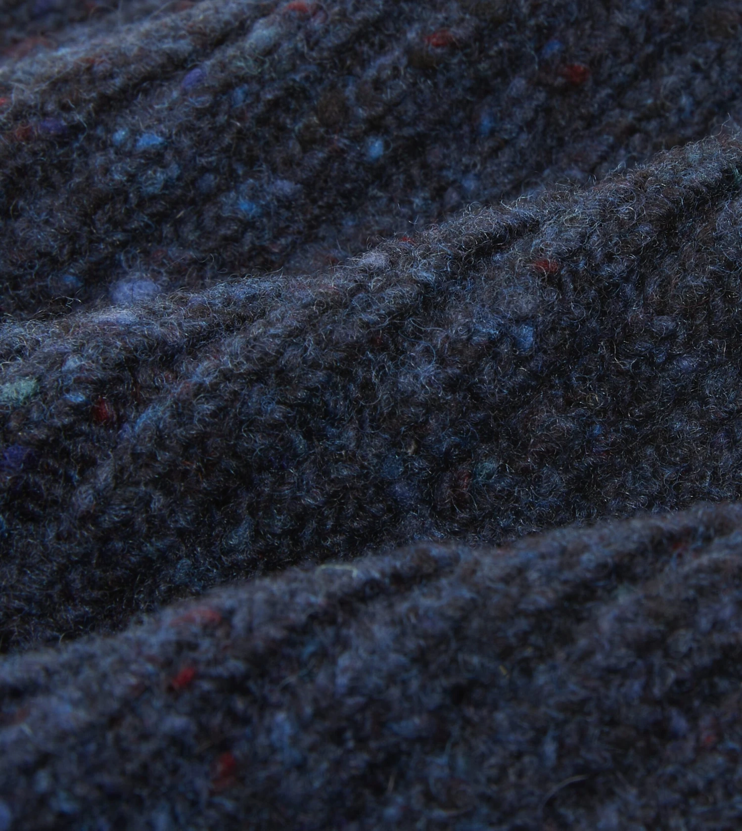 Navy Ribbed Merino Donegal Knit Cap 4 Navy Ribbed Merino Donegal Knit Cap - Image 2