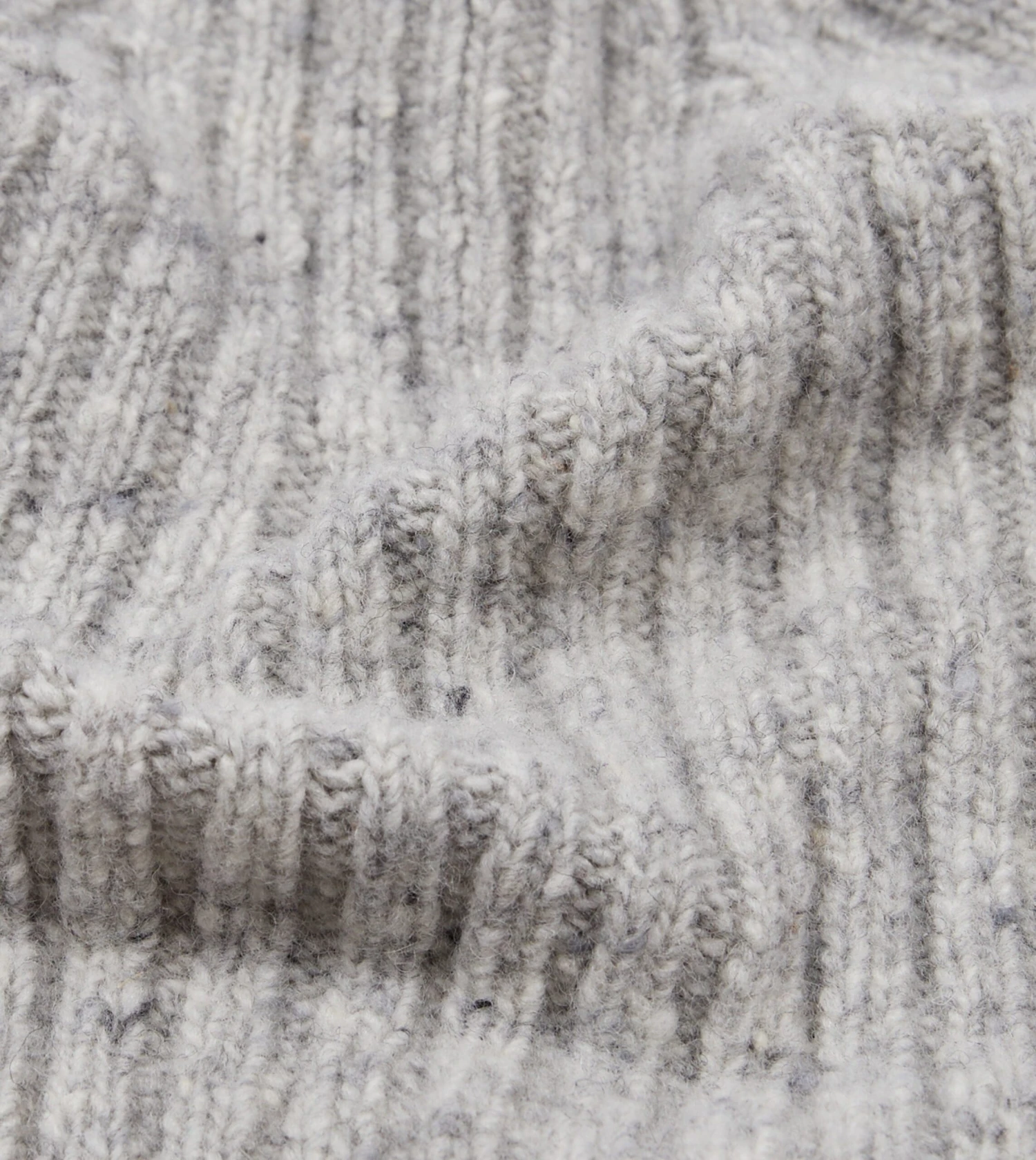 Light Grey Donegal Ribbed Merino Knit Cap 4 Light Grey Donegal Ribbed Merino Knit Cap - Image 2