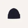 Navy Angora Lambswool Ribbed Knit Cap -Drakes Shop DR1AG122686 01250 1