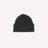 Dark Grey Angora Lambswool Ribbed Knit Cap -Drakes Shop DR1AG122686 03600 1