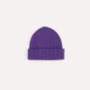 Purple Angora Lambswool Ribbed Knit Cap -Drakes Shop DR1AG122686 04900 1