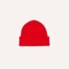 Red Angora Lambswool Ribbed Knit Cap -Drakes Shop DR1AG122686 05700 1