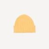 Yellow Angora Lambswool Ribbed Knit Cap -Drakes Shop DR1AG122686 12500 1