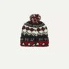 Chamula For Drake's Navy Fairisle Merino Knit Cap -Drakes Shop DR1AG122812 01251 1