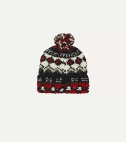 Chamula For Drake's Navy Fairisle Merino Knit Cap