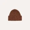 ALD / Drake's Brown Donegal Ribbed Knit Beanie -Drakes Shop DR1AG123668 02800 1