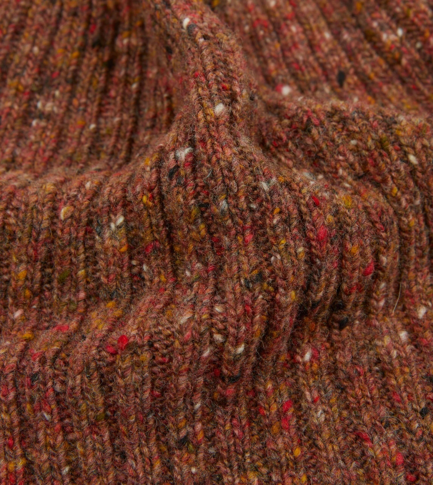 ALD / Drake's Brown Donegal Ribbed Knit Beanie 4 ALD / Drake's Brown Donegal Ribbed Knit Beanie - Image 2