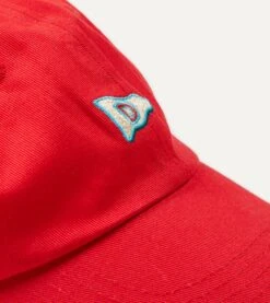 Red 'D' Flag Emblem Cotton Twill Baseball Cap -Drakes Shop DR1AG2 22063 02 700 2