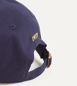 Navy Crest Emblem Cotton Twill Baseball Cap -Drakes Shop DR1AG2 22144 01 250 3