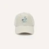 Antique White Duck Emblem Cotton Corduroy Baseball Cap -Drakes Shop DR1AG223607 01600 1