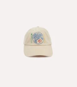 Ecru Chainstitch 'D' Plate Cotton Twill Baseball Cap